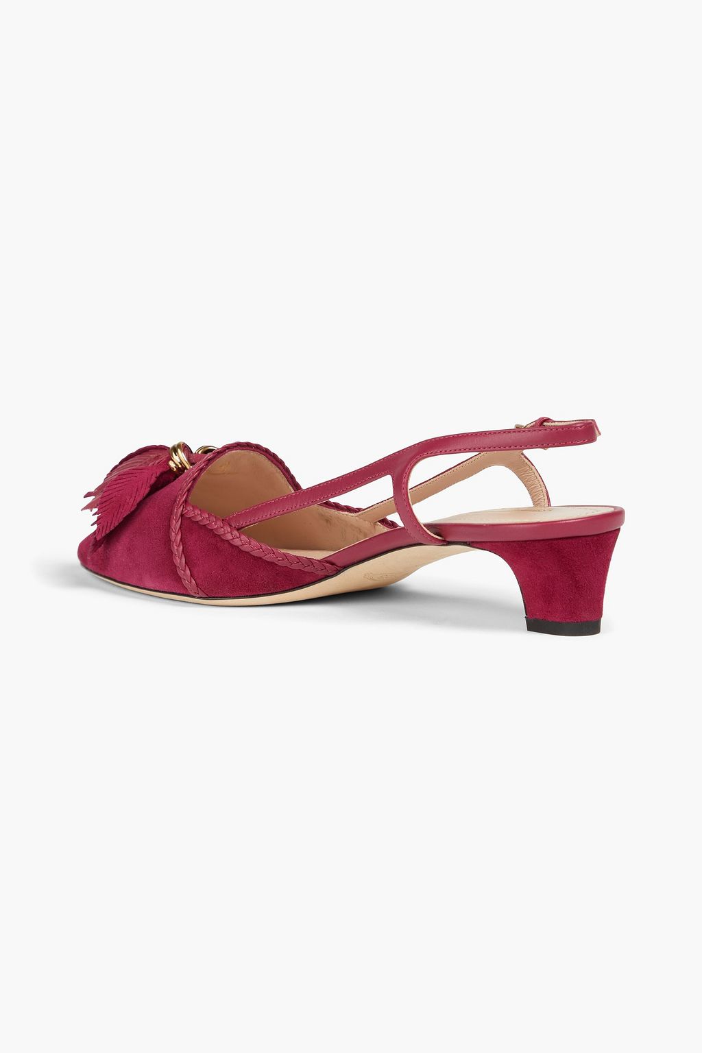 TOD'S حذاء بكعب عالٍ من الجلد السويدي مزيّن بزخارف