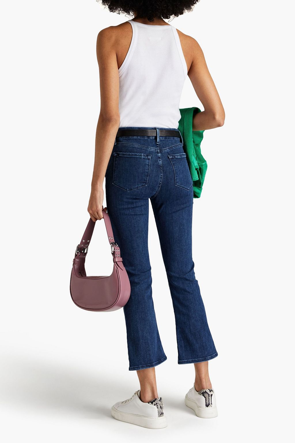 FRAME Kinley cropped high-rise kick-flare jeans