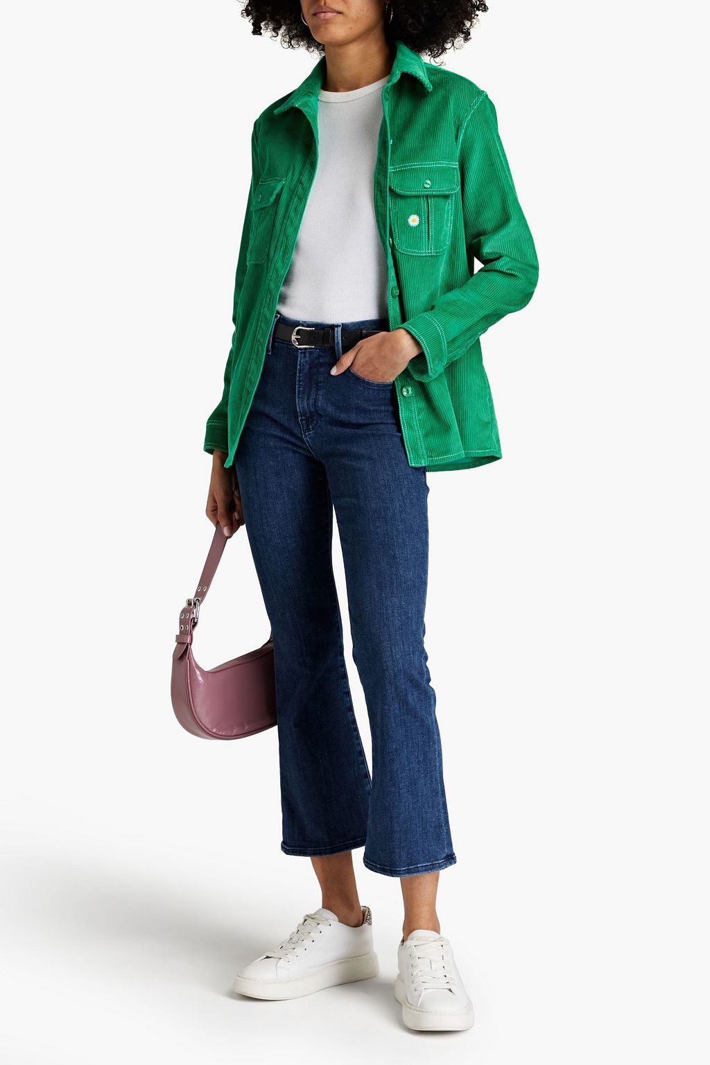 FRAME Kinley cropped high-rise kick-flare jeans