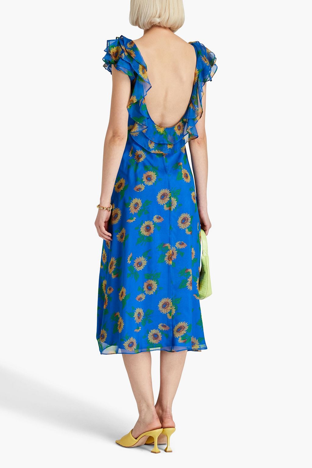 HVN Kathryn floral-print silk-chiffon midi dress