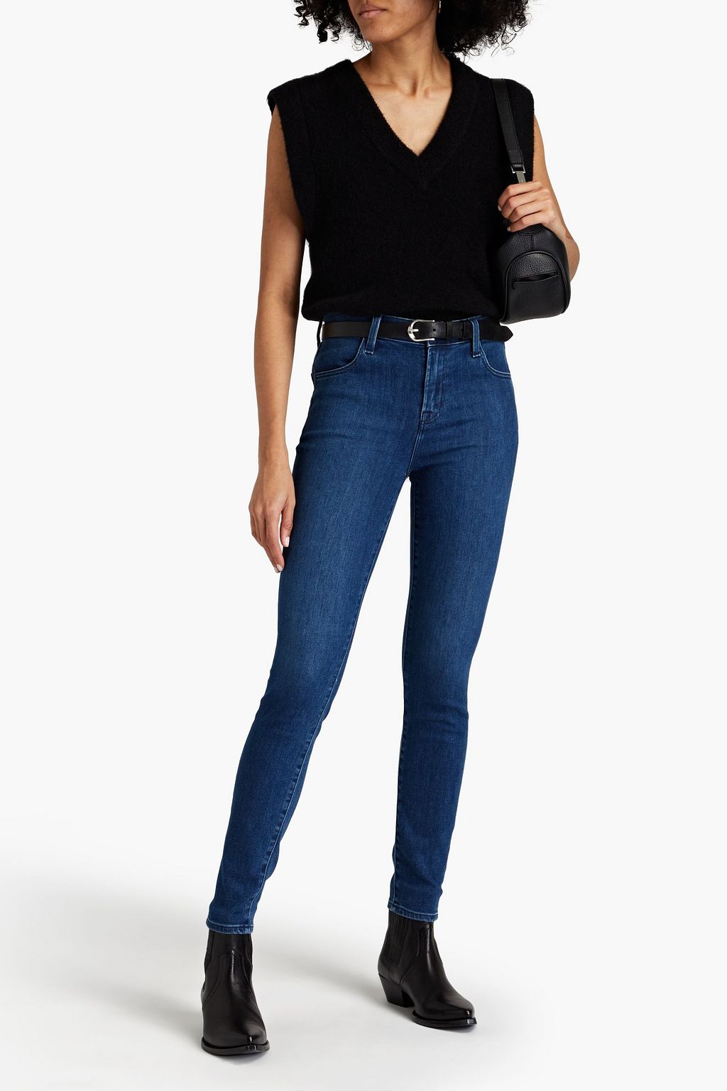 J BRAND Faded high-rise skinny jeans
