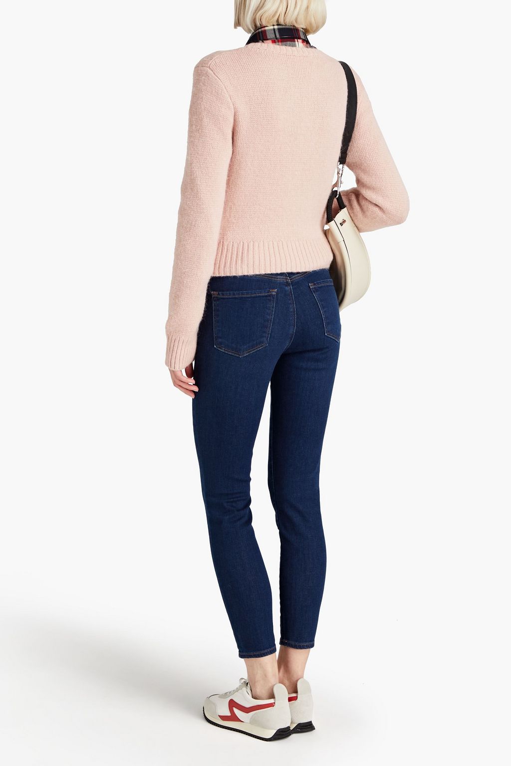 J BRAND Faded cropped high-rise skinny jeans