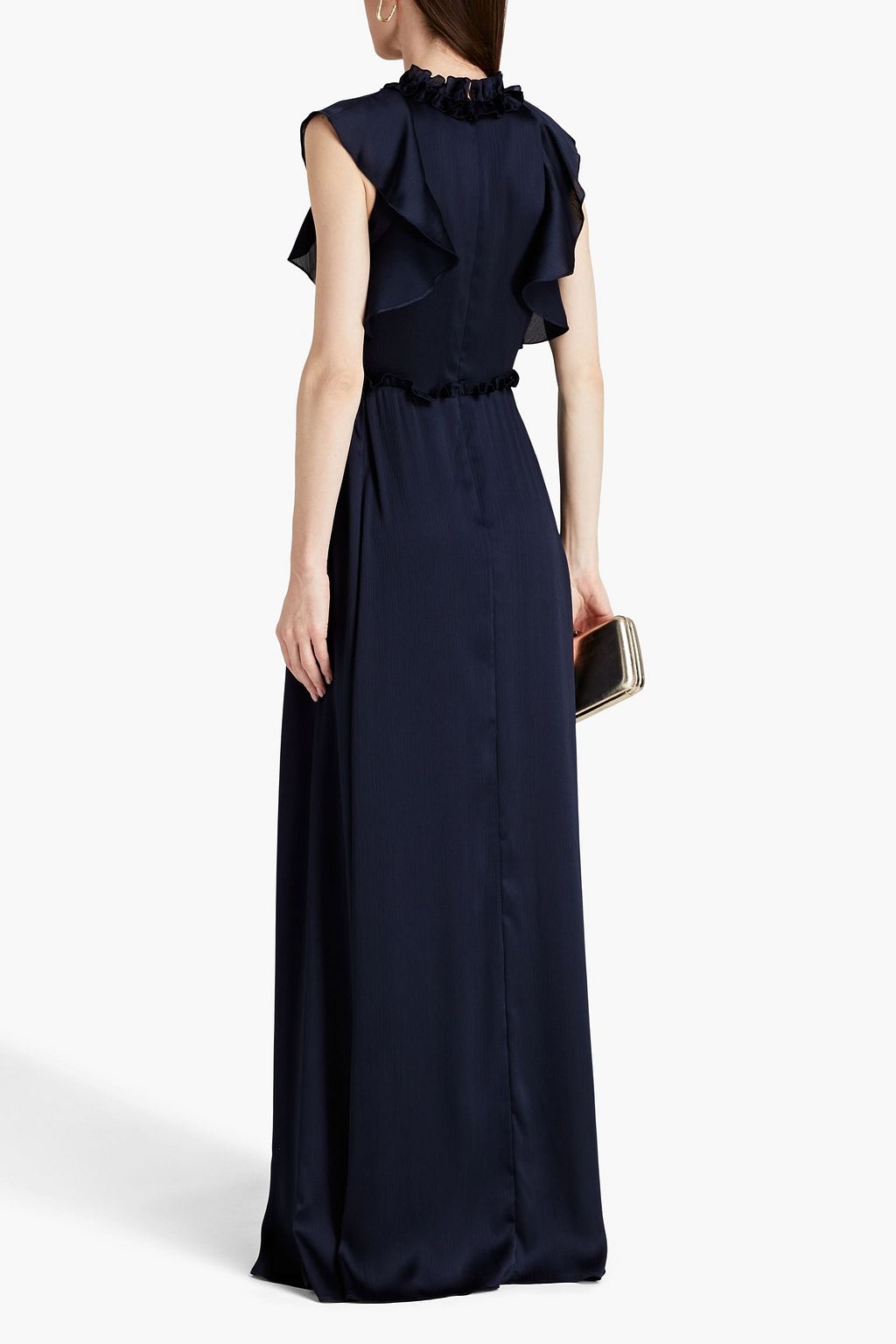 LELA ROSE Gathered crepon gown