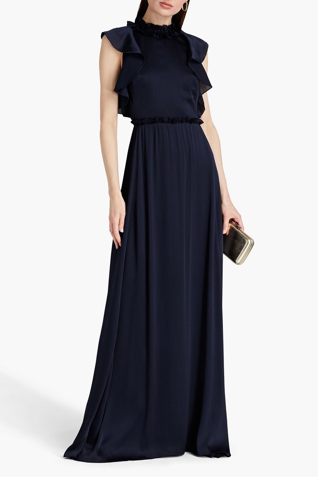 LELA ROSE Gathered crepon gown