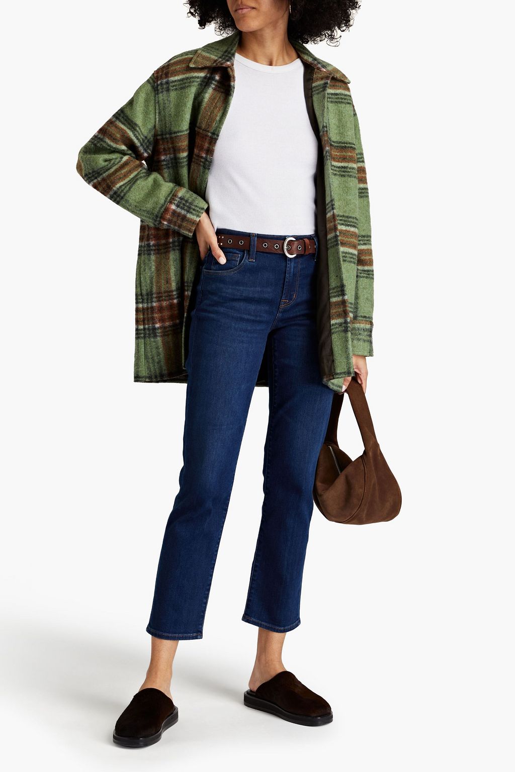 J BRAND Faded high-rise straight-leg jeans