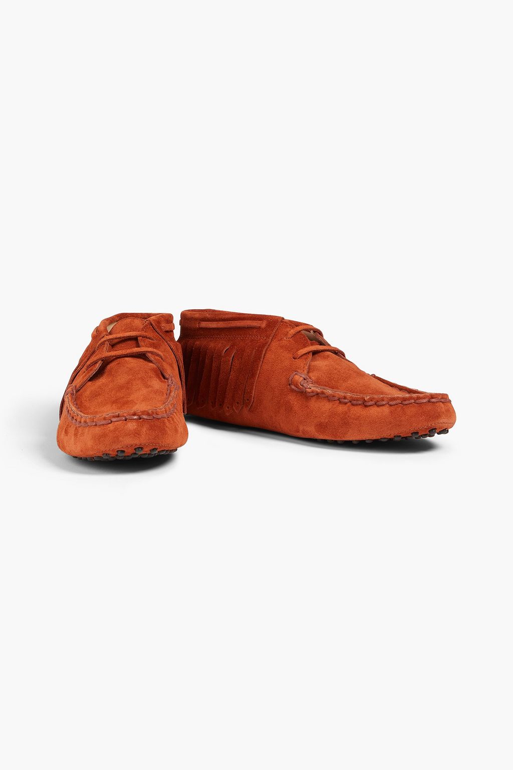 TOD'S Loafers aus Veloursleder mit Fransen