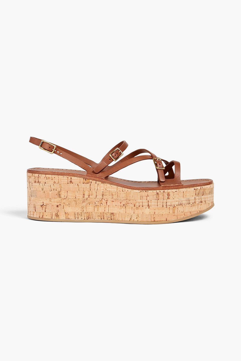 Tod's Leather Wedge Slingback Sandals In Brown