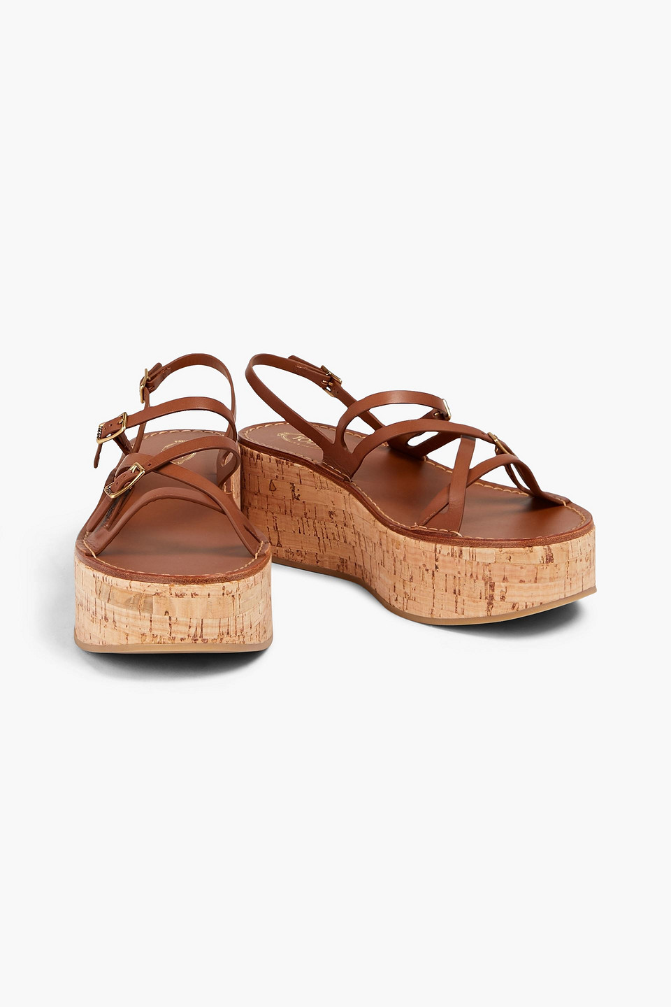 TOD'S BUCKLED LEATHER PLATFORM SANDALS 3074457345634343393