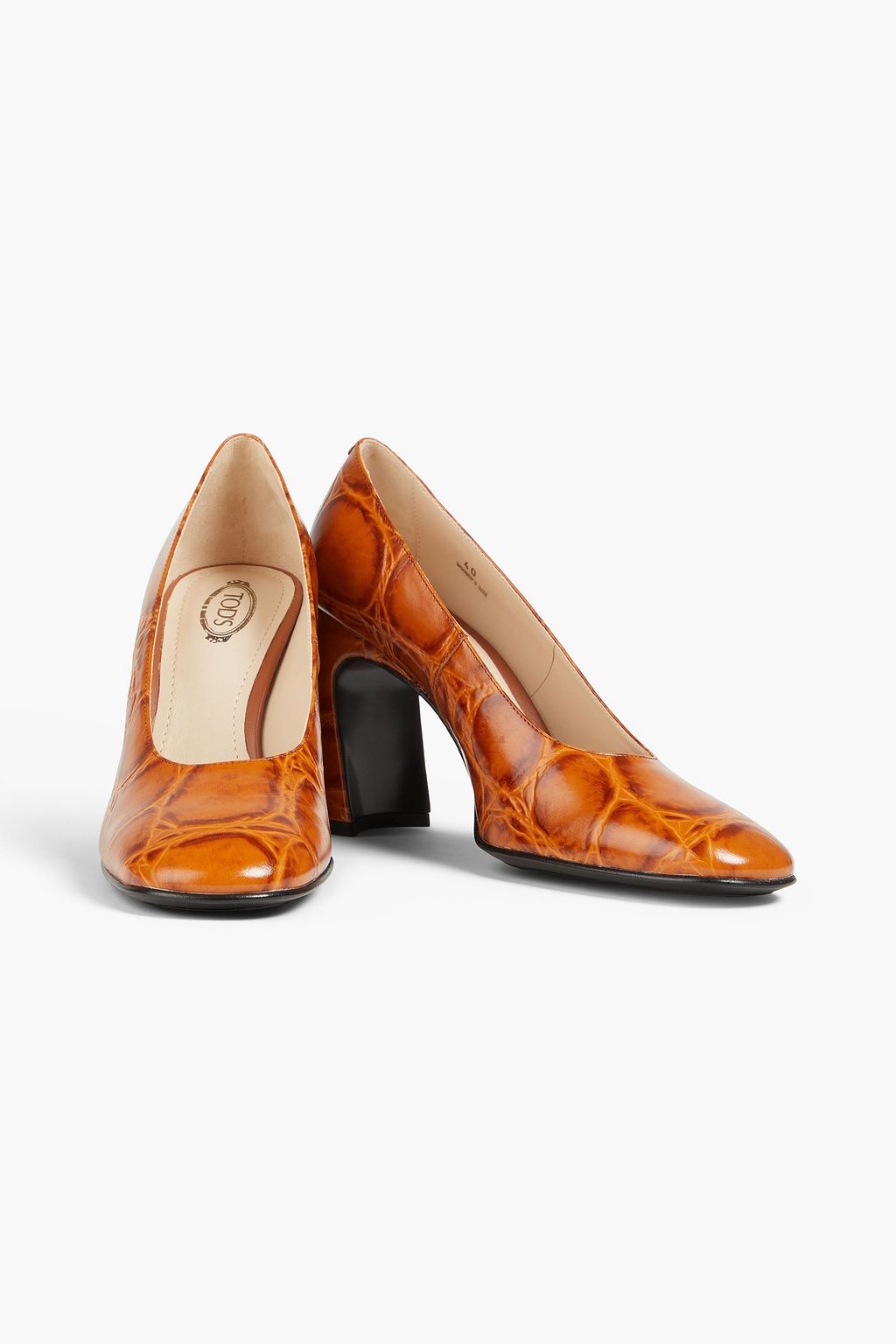 TOD'S Pumps aus Leder mit Krokodileffekt