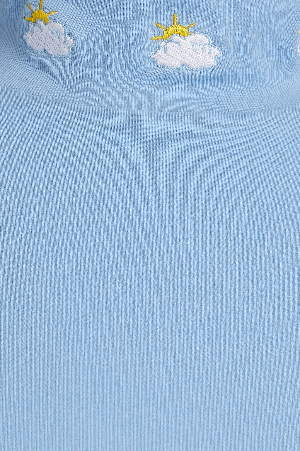 HVN Dobbs embroidered stretchcotton jersey turtleneck top THE