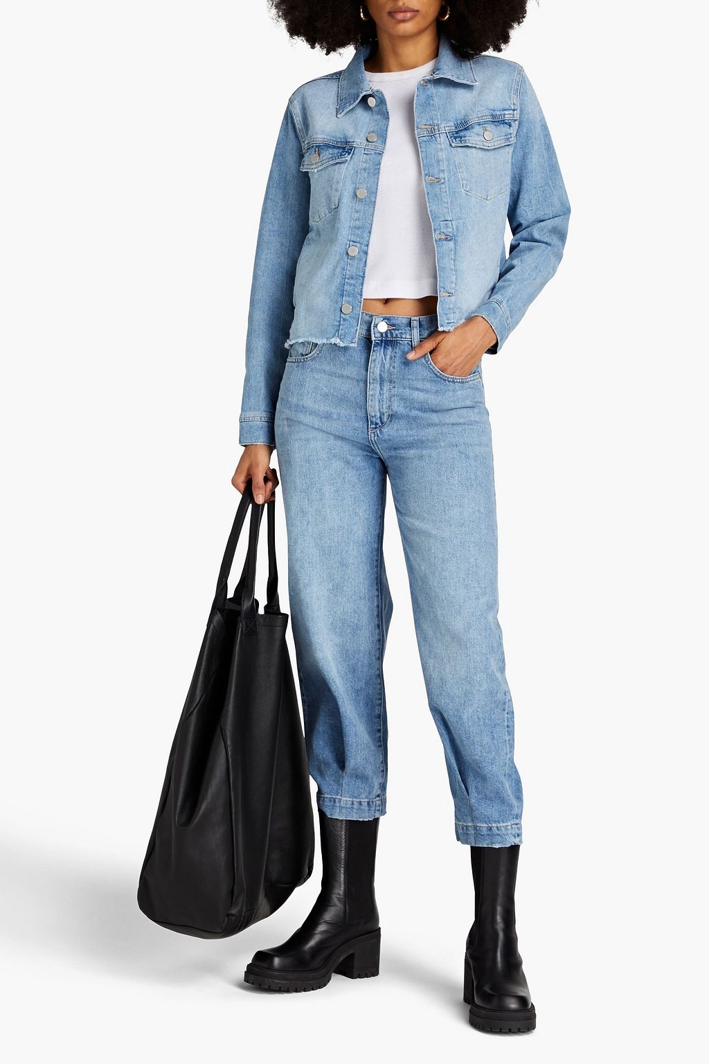 DL1961 Hepburn cropped high-rise tapered jeans