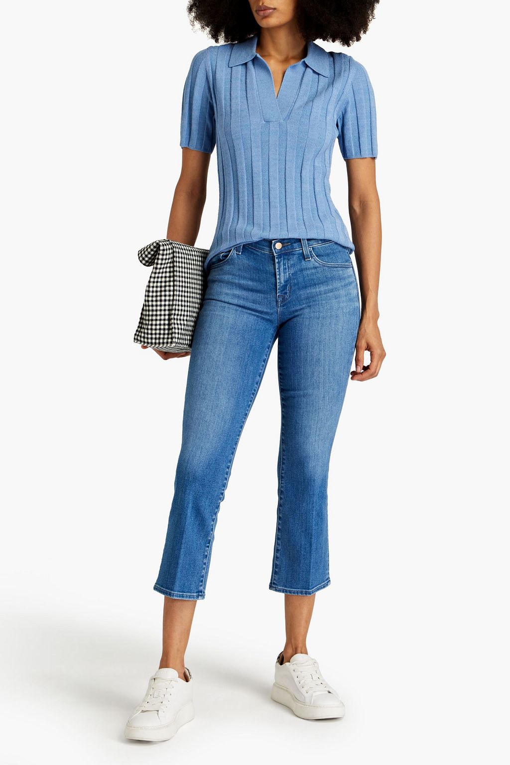 J BRAND Faded mid-rise kick-flare jeans