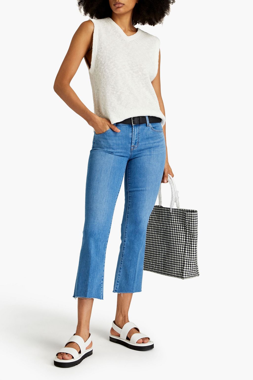 J BRAND Faded mid-rise kick-flare jeans