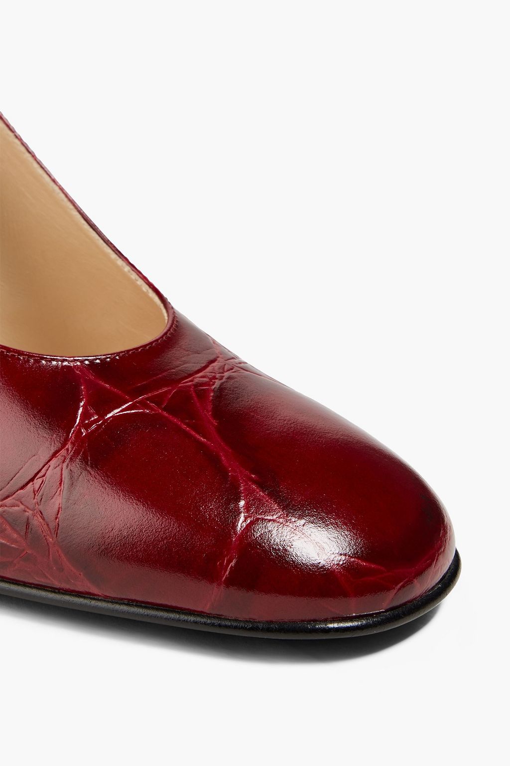 TOD'S حذاء بكعب عالٍ من الجلد بنمط جلد التمساح