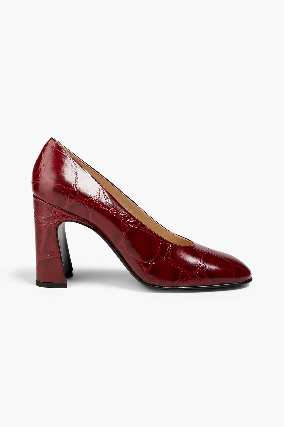 Tod's Croc-embossed Leather Pump In Brick