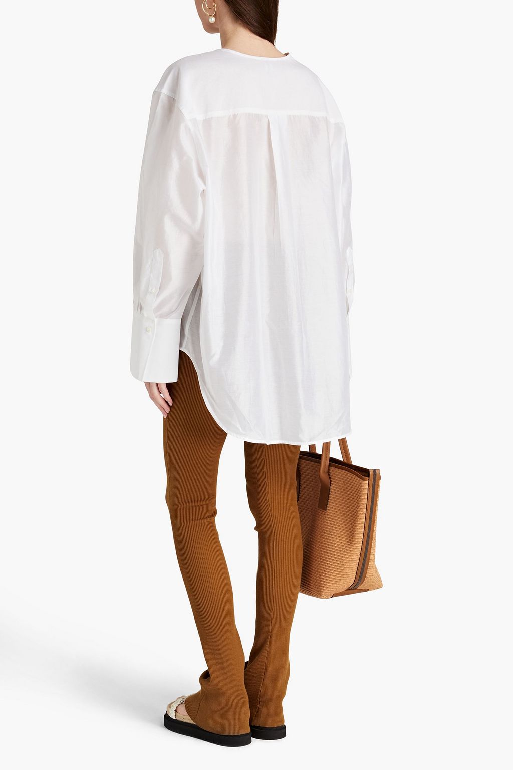 TOTEME Oversized cotton and silk-blend voile tunic