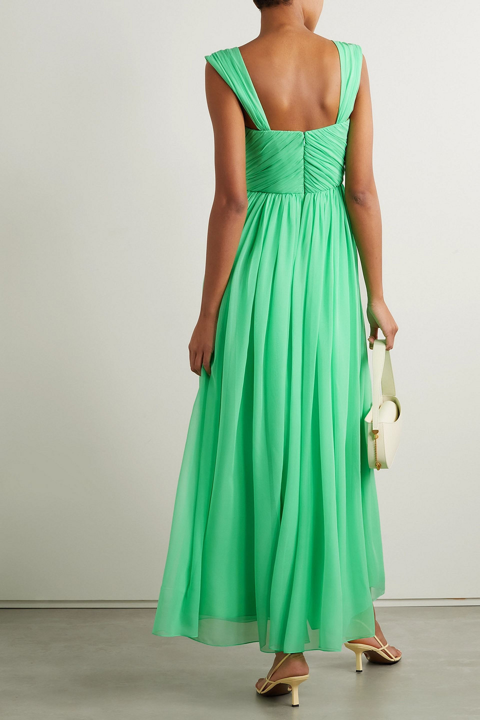 Adam Lippes Women's Pleated Silk Chiffon Gown In Mint