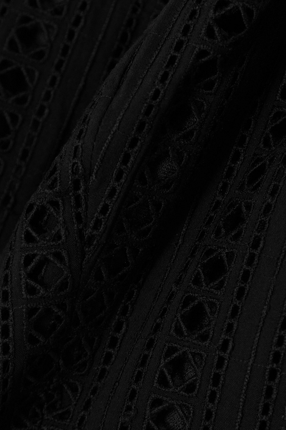 Adam Lippes Embroidered Eyelet Cotton Crop Top In Black