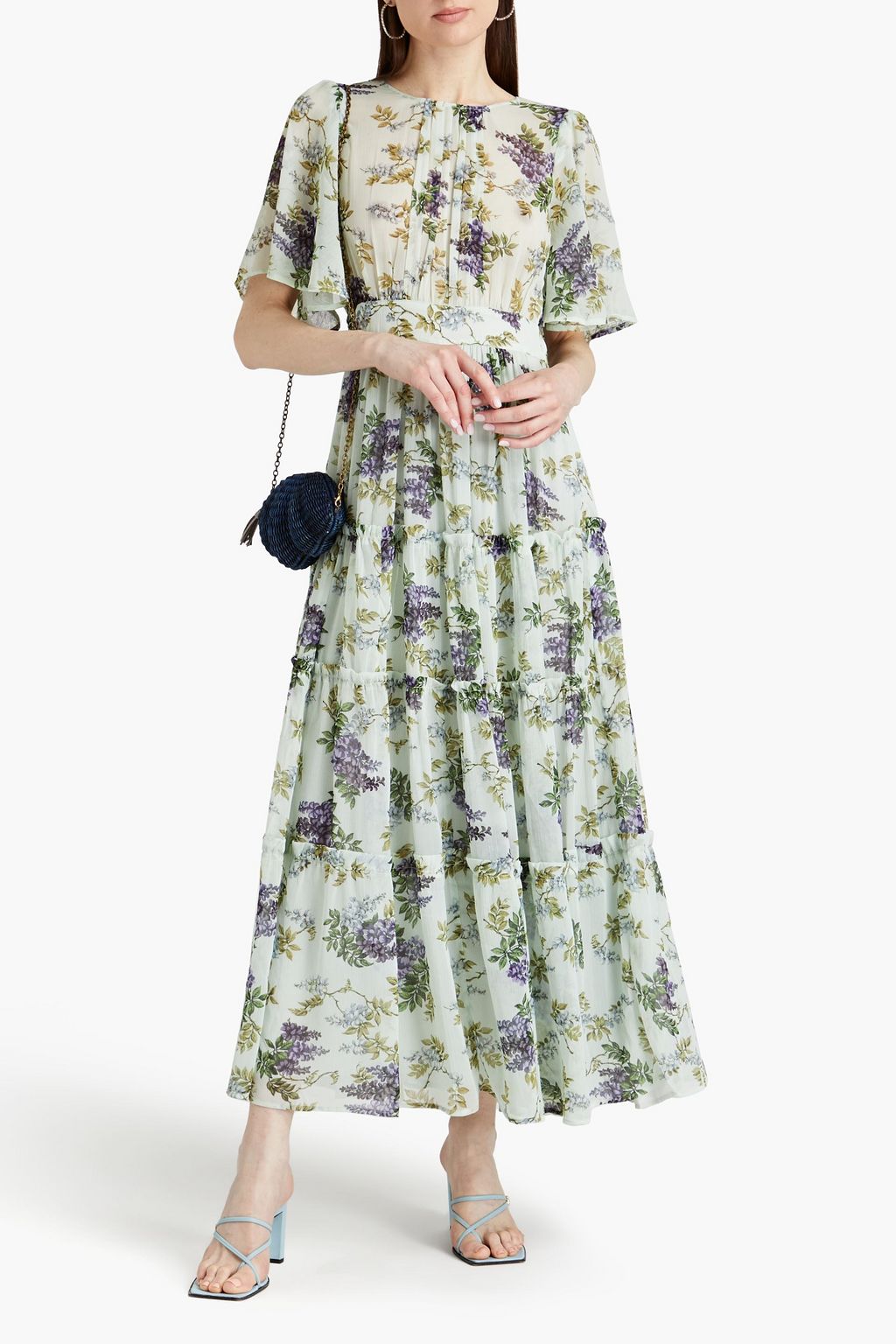 BYTIMO Wrapeffect floralprint crepon maxi dress THE