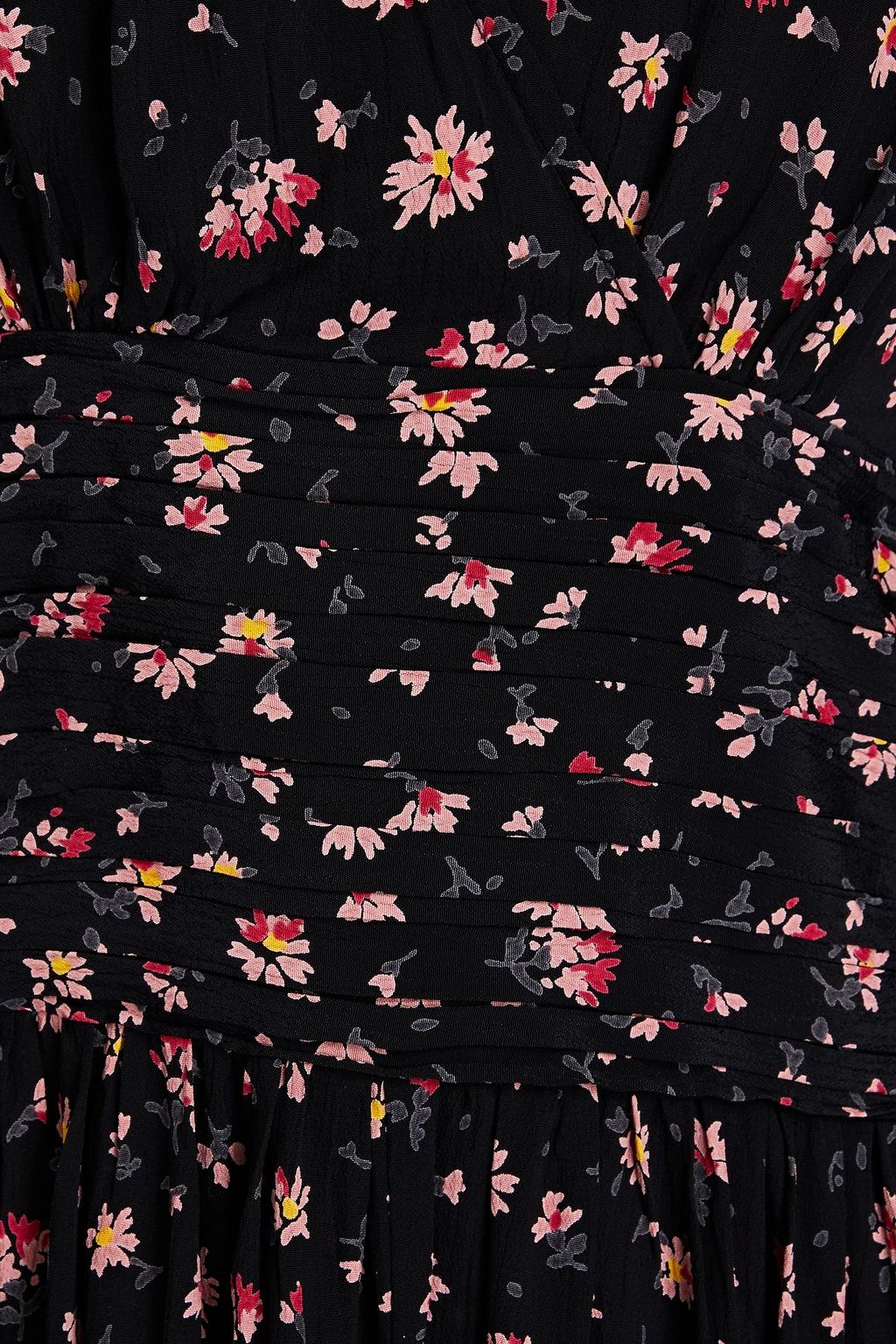BYTIMO Gathered floral-print crepe mini dress