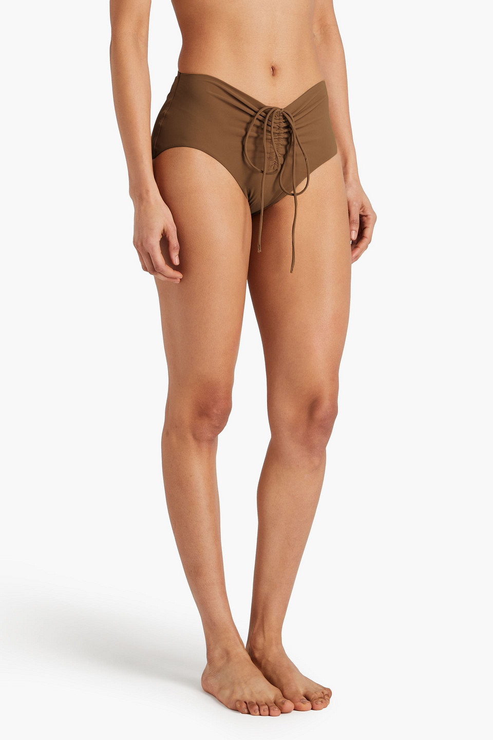  Christopher Esber - Hoch Sitzendes Bikini-höschen Mit Raffungen - Braun - Uk 4 