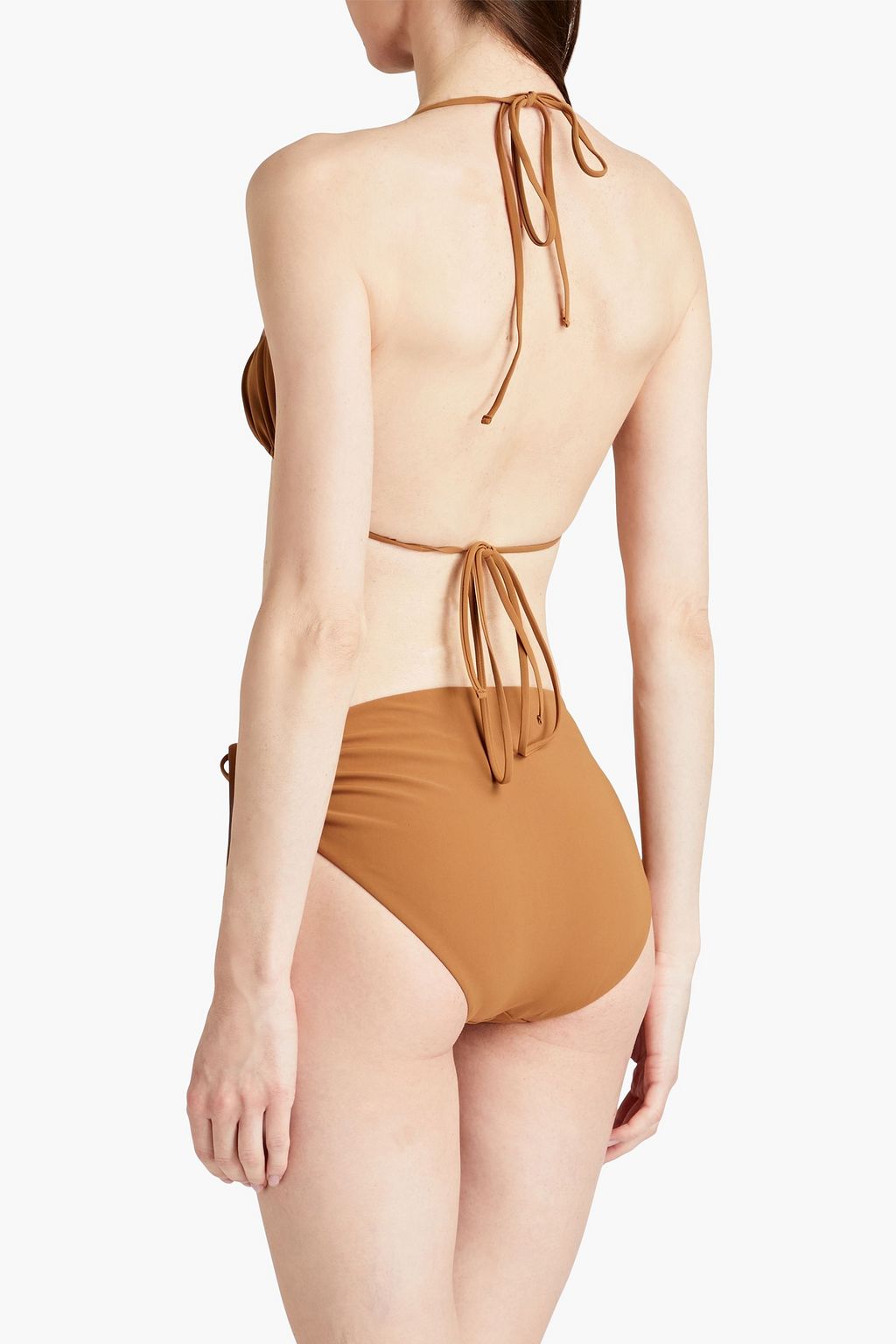 CHRISTOPHER ESBER Ruched cutout high-rise bikini briefs