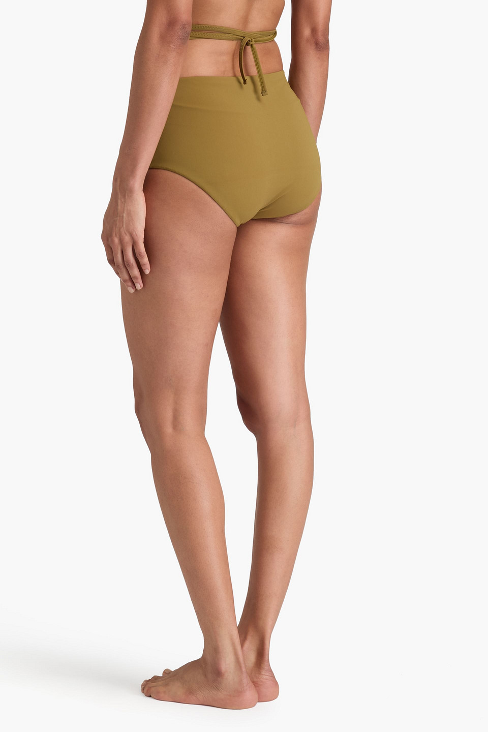  Christopher Esber - Hoch Sitzendes Bikini-höschen Mit Raffungen - Grün - Uk 4 