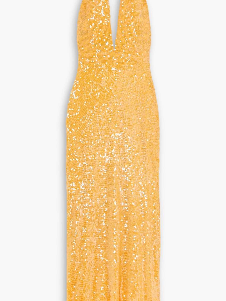 valerie sequined crepe halterneck midi dress