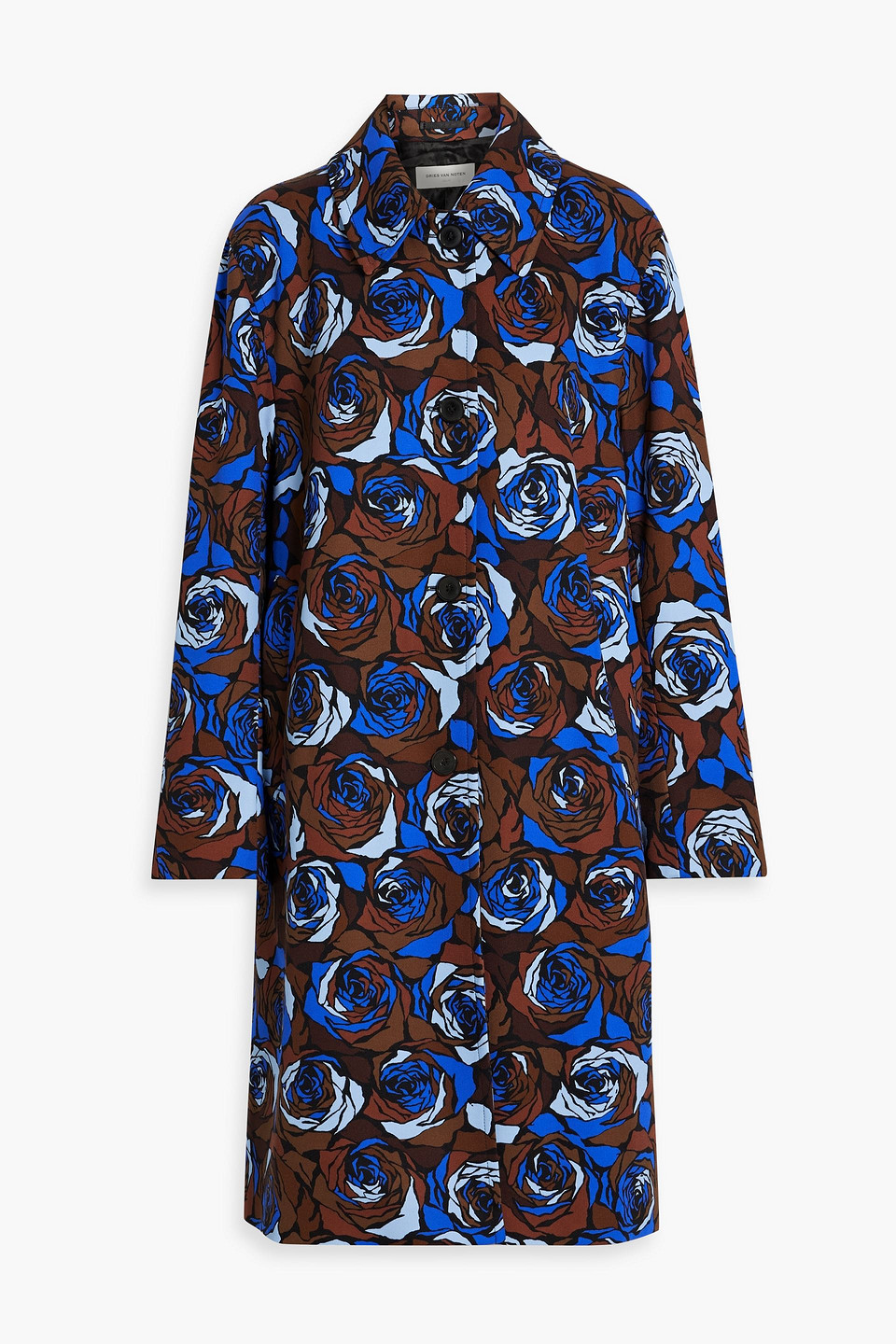 Dries Van Noten Nylon Printed Jersey Coat In Blue | ModeSens