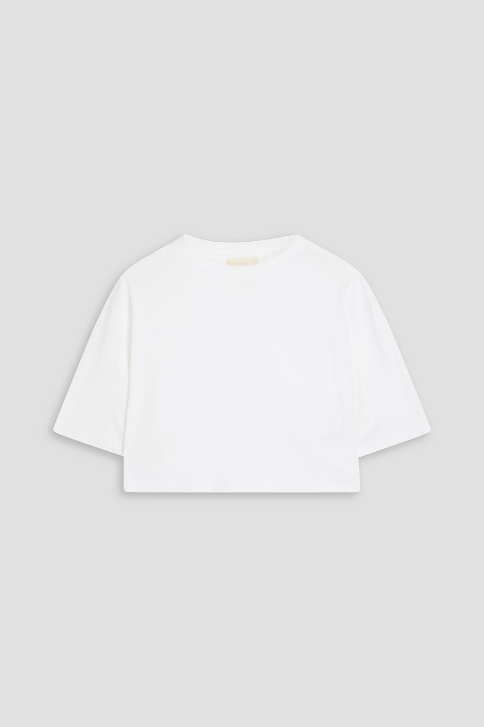 Loulou Studio Cropped Pima Cotton-jersey T-shirt In White