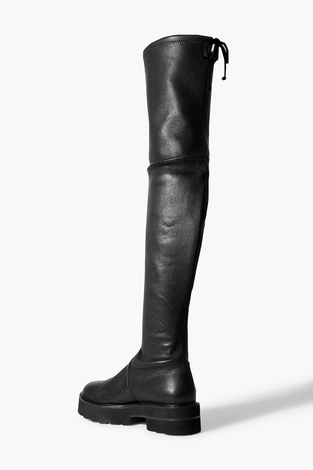 STUART WEITZMAN 스트레치 가죽 오버 더 니 부츠
