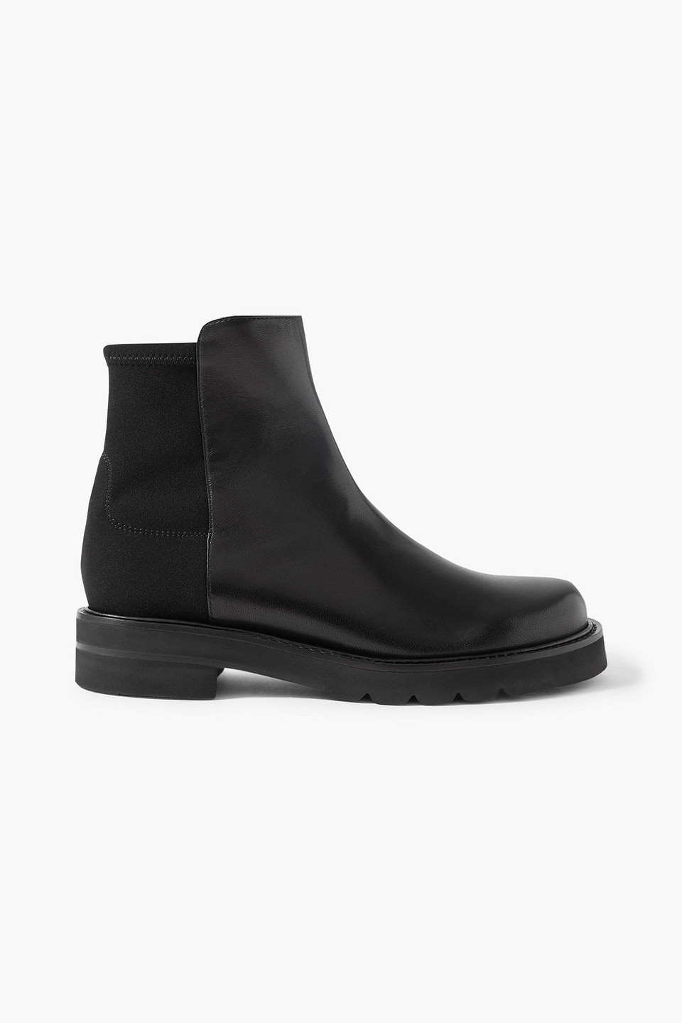 Stuart Weitzman 5050 Lift Leather And Neoprene Ankle Boots In Black