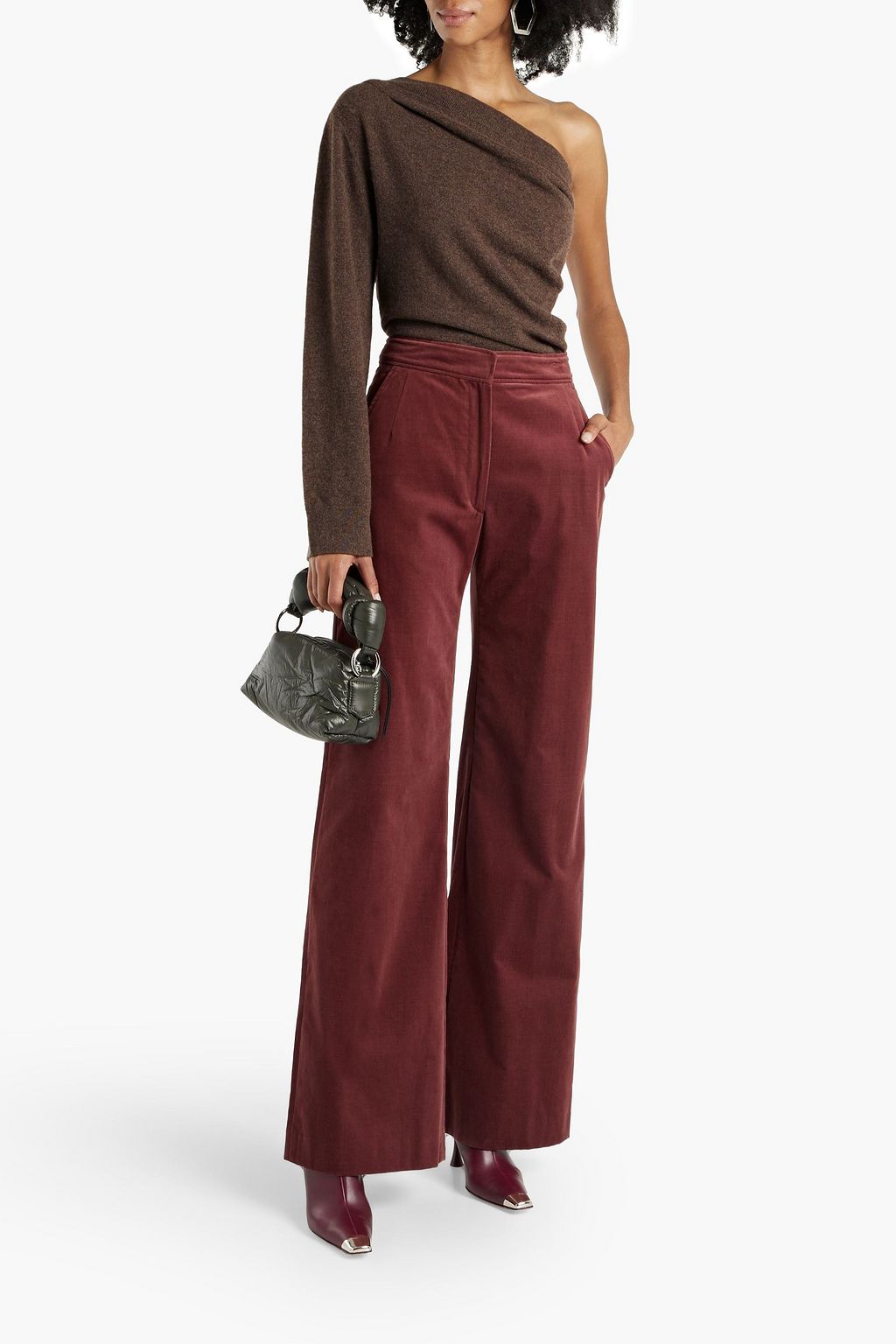 DRIES VAN NOTEN One-shoulder ruched cashmere sweater