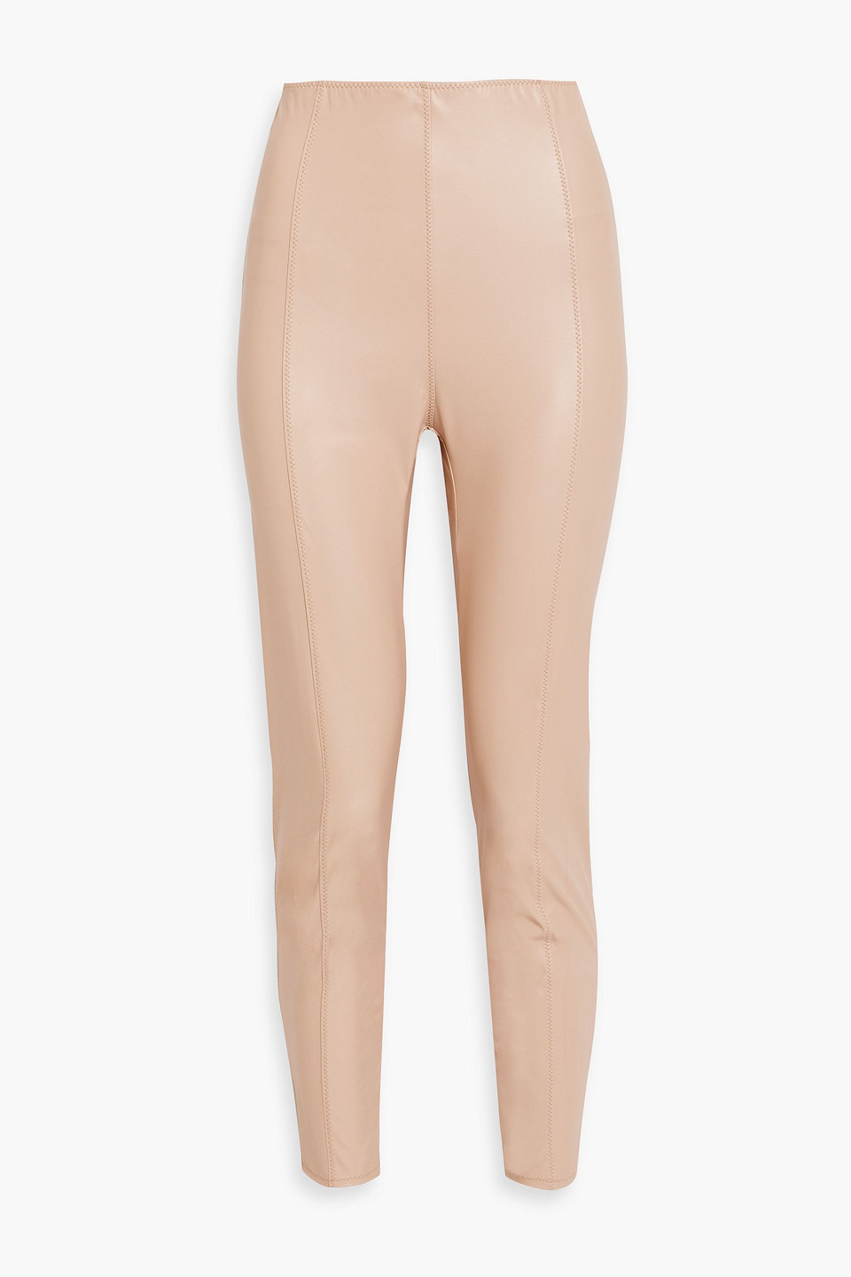 Lisa Marie Fernandez Kerlie Cropped Faux Leather Leggings In Blush