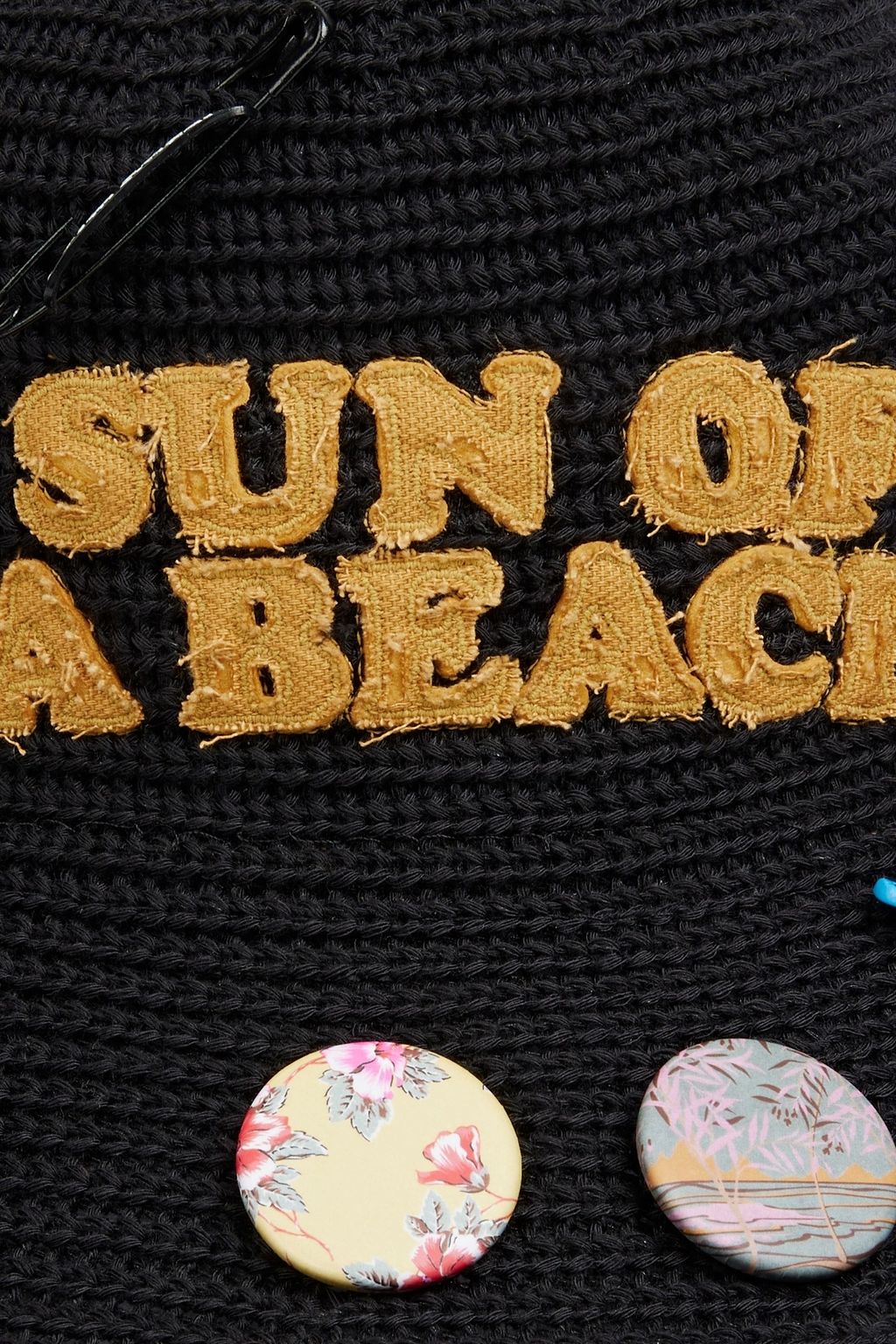 PALM ANGELS Embellished straw bucket hat