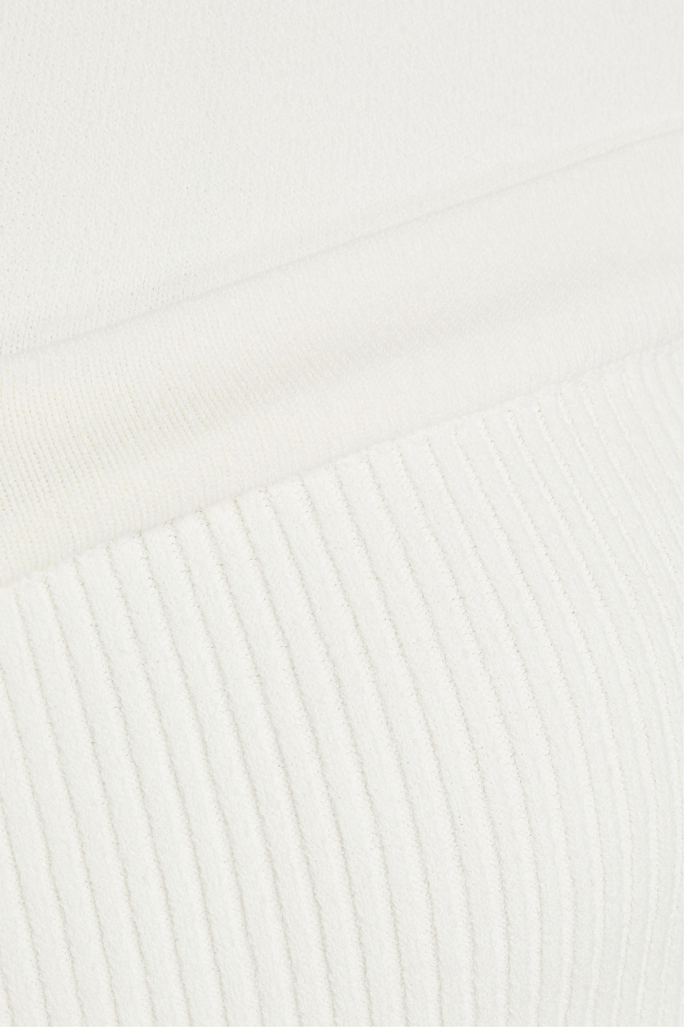 Gauge81 One-shoulder Cutout Ribbed-knit Mini Dress In Ivory