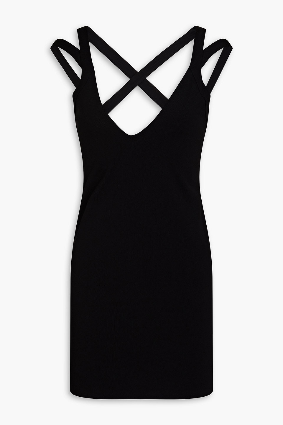Gauge81 Palmer Ribbed Stretch-jersey Mini Dress In Black
