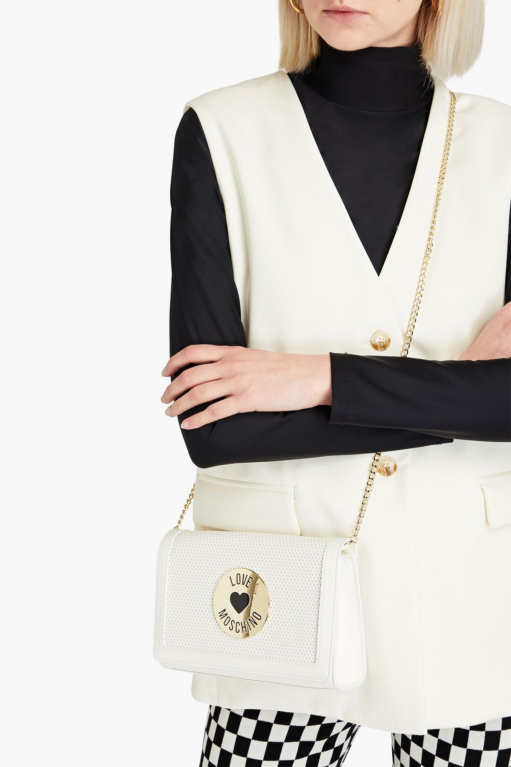 LOVE MOSCHINO Perforated faux leather shoulder bag
