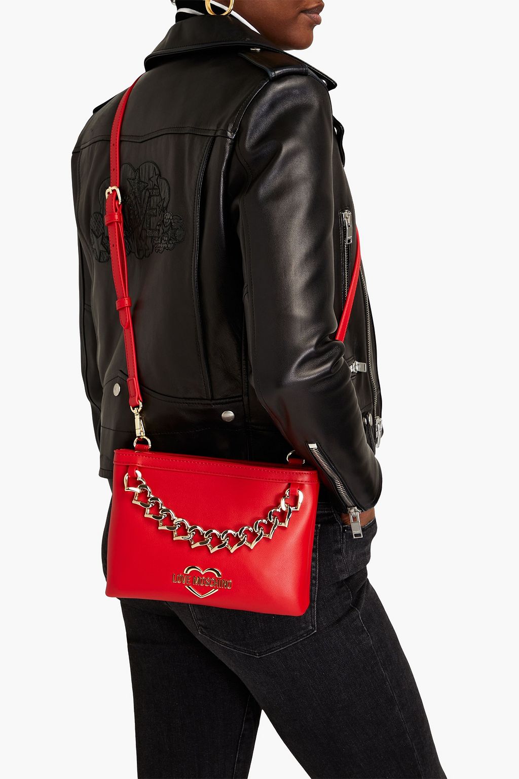 LOVE MOSCHINO Embellished faux leather shoulder bag