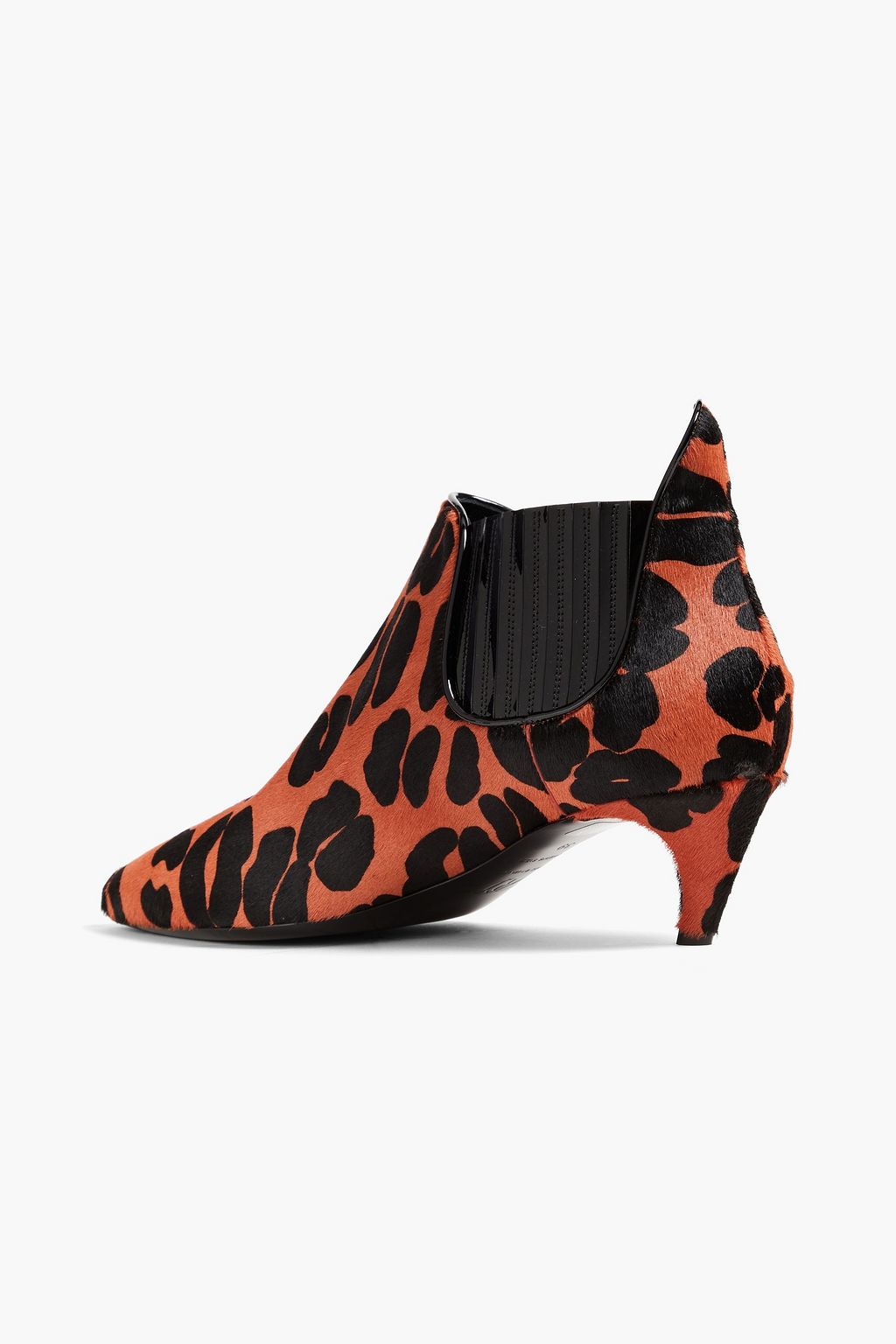 ROGER VIVIER حذاء بوت بطول الكاحل من شعر العجل بطبعة جلد النمر