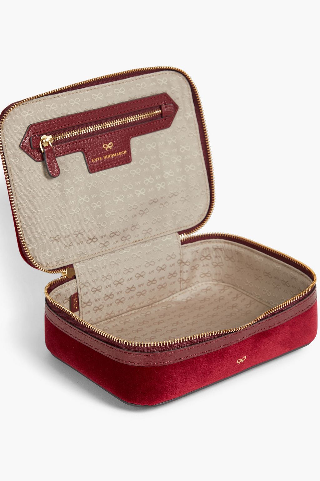 ANYA HINDMARCH Crystalembellished velvet cosmetics case THE
