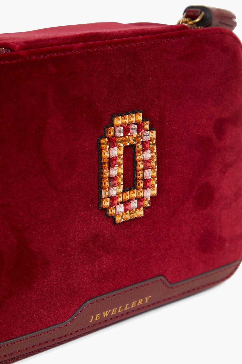 ANYA HINDMARCH Crystalembellished velvet cosmetics case THE