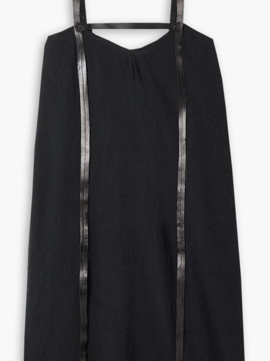 arami leather-trimmed cotton-gauze mini dress
