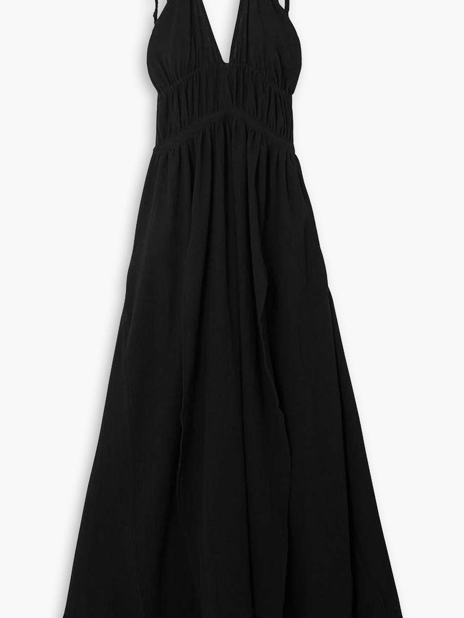 tupaq open-back cotton halterneck maxi dress