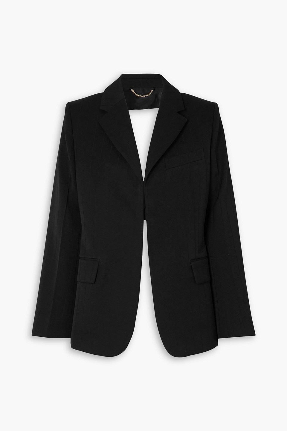 Victoria Beckham Backless Paneled Wool Blazer In Black