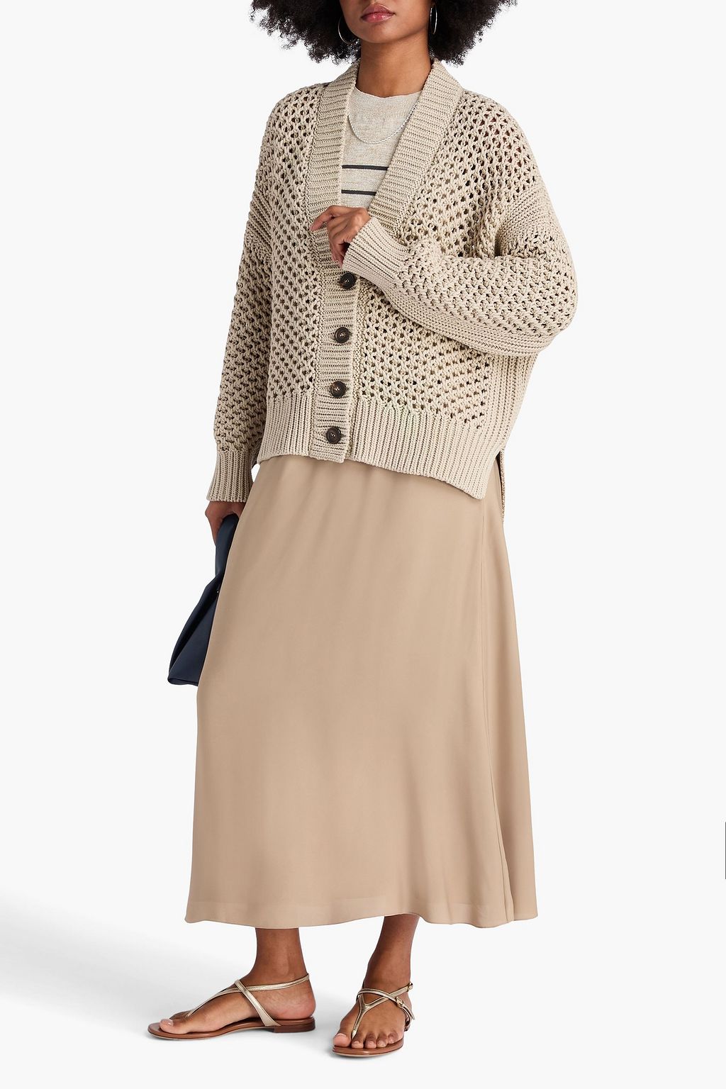 BRUNELLO CUCINELLI Open-knit cotton cardigan
