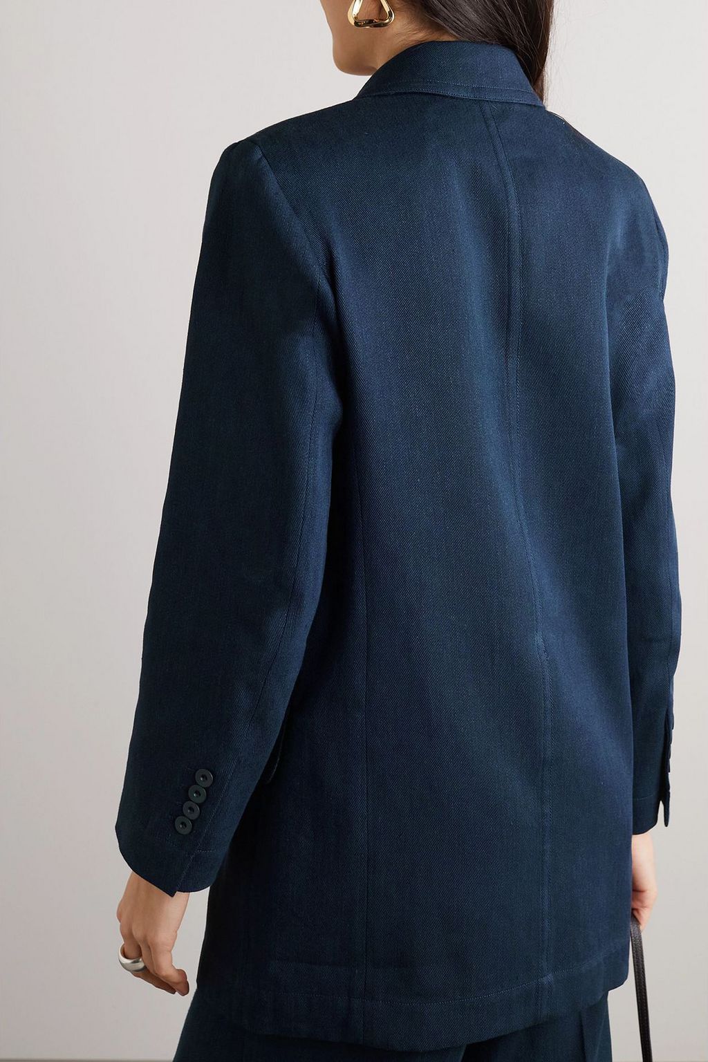 MAX MARA Filante double-breasted linen and cotton-blend twill blazer