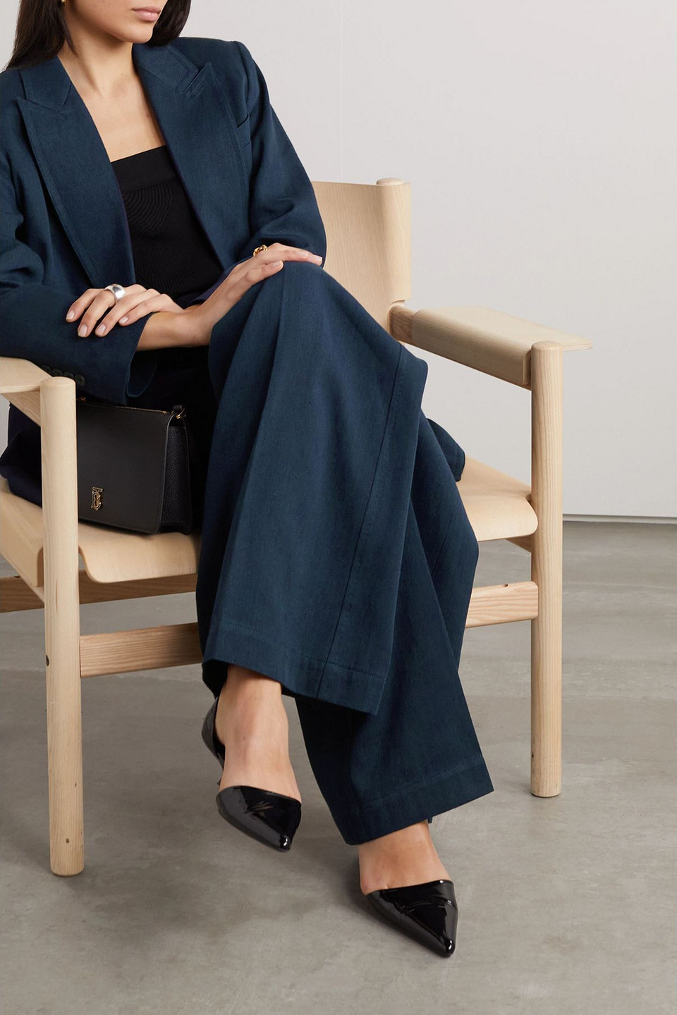 Max Mara Filante Double-breasted Linen And Cotton-blend Twill Blazer In Blue