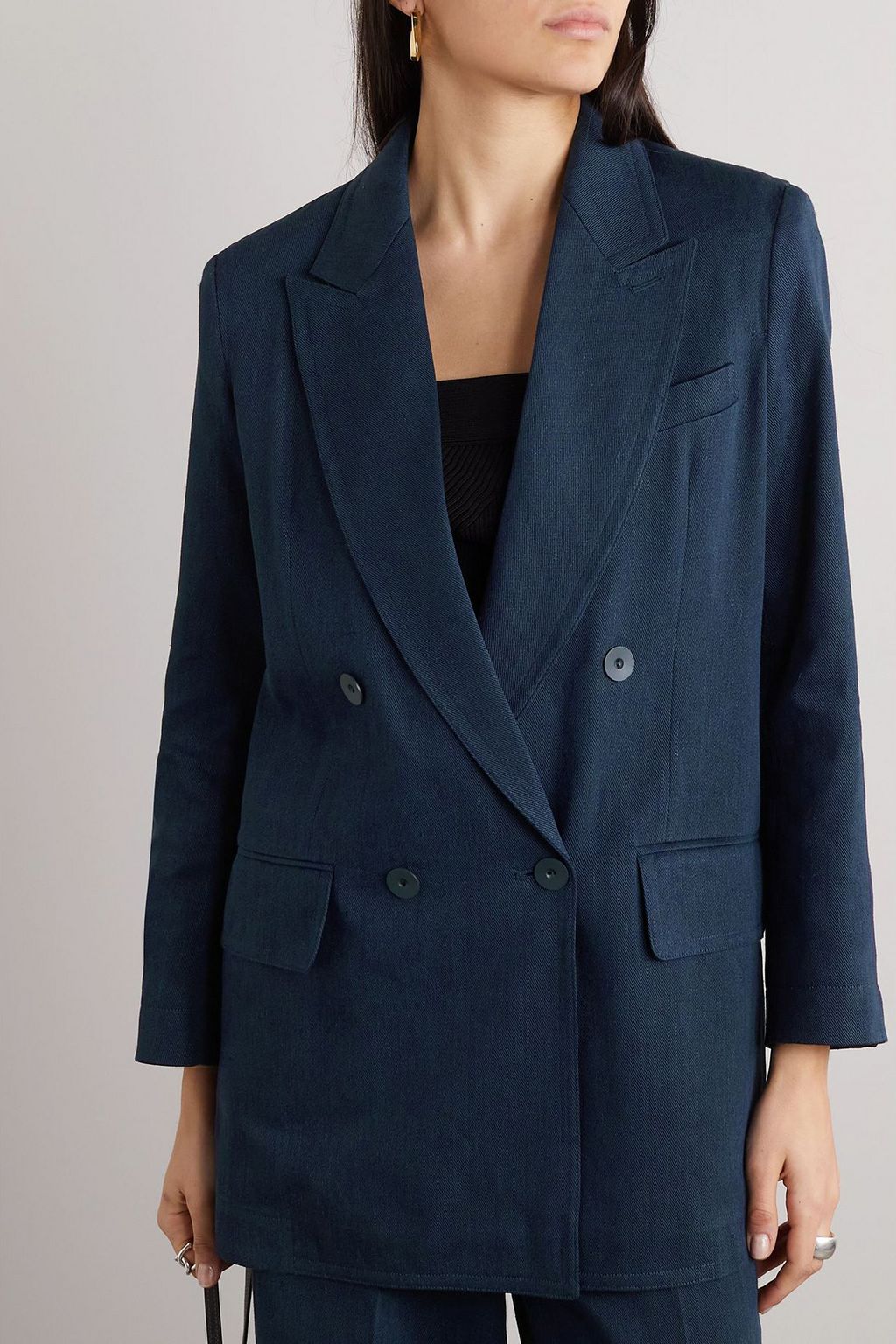 MAX MARA Filante double-breasted linen and cotton-blend twill blazer