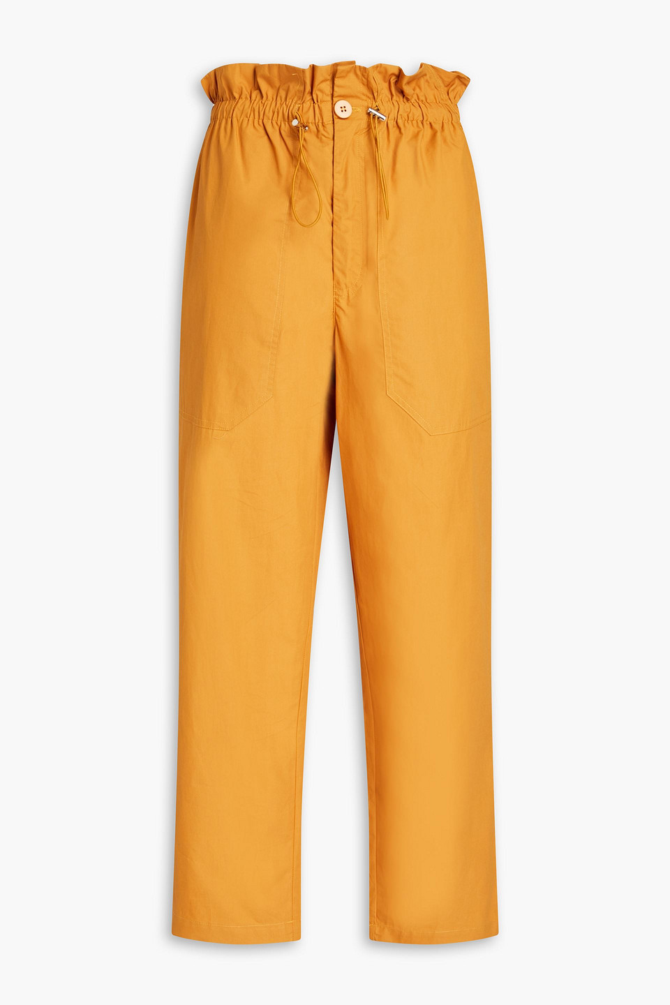 Lf Markey Hugo Cotton Straight-leg Trousers In Mustard